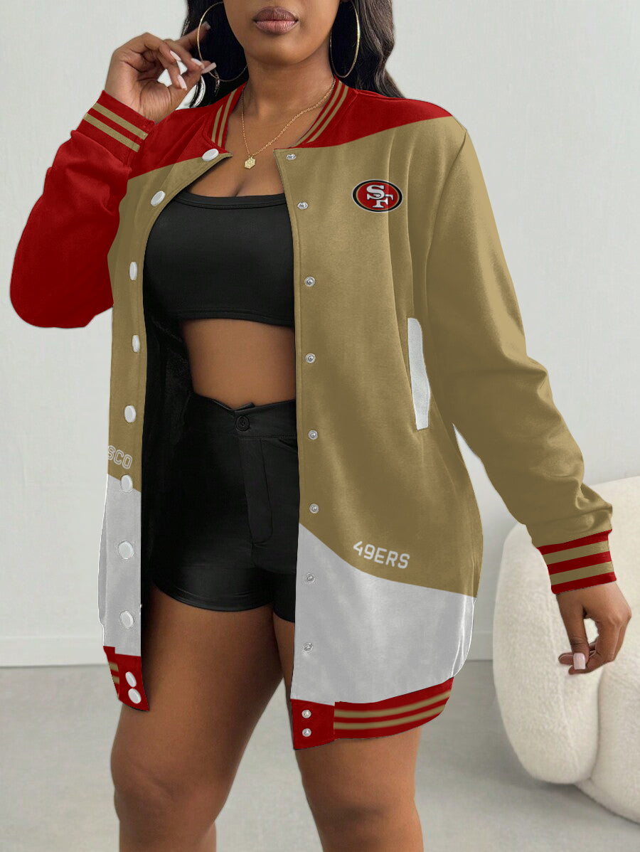 San Francisco 49ers Women's Limited Edition Button Down Long Sleeve Jacket Dress