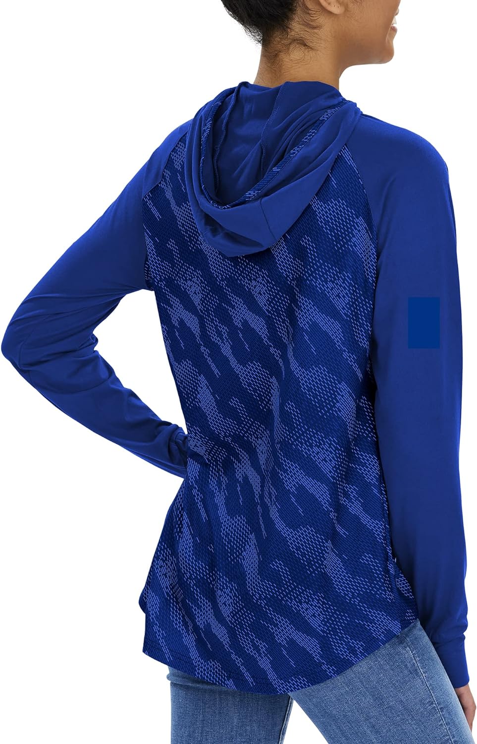 Zubaz NFL INDIANAPOLIS COLTS WOMENS ROYAL BLUE ELEVATED LW HOOD W/ TONAL VIPER PRINT BACK