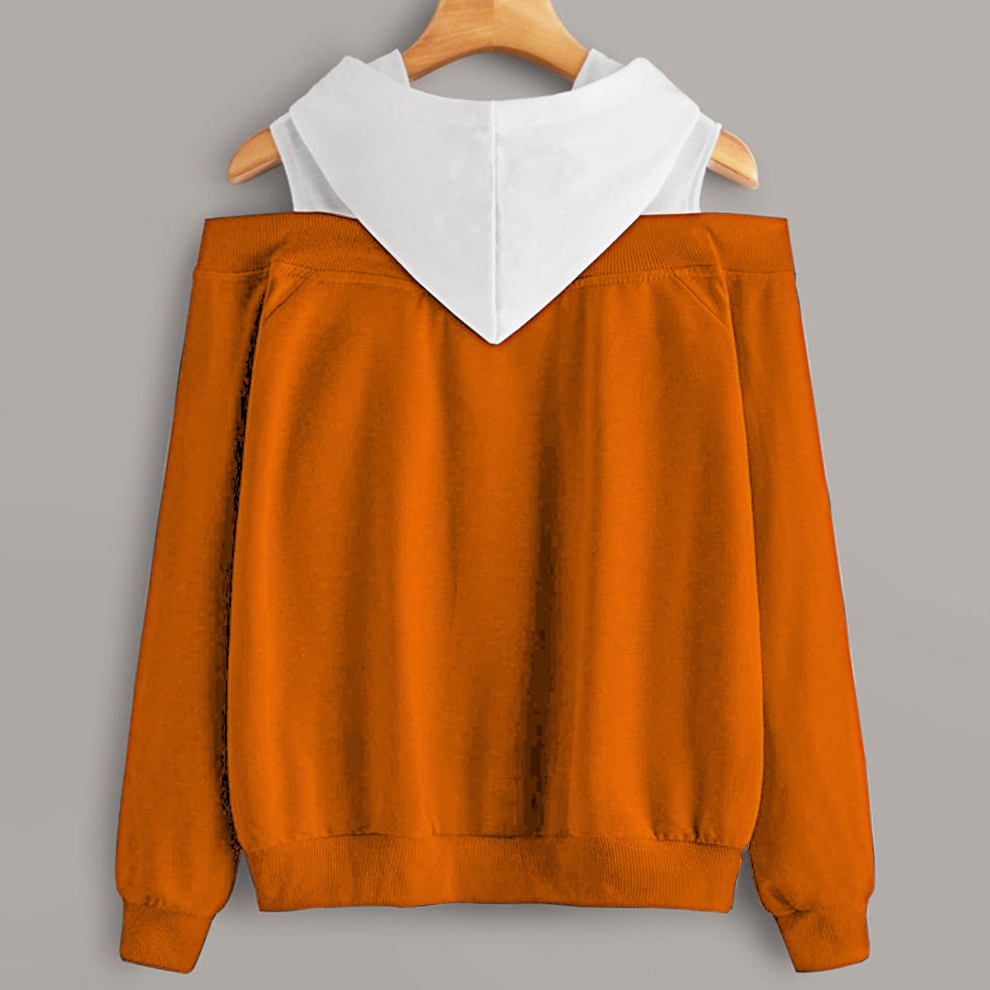 2 In 1 Colorblock Cold Shoulder Hoodie