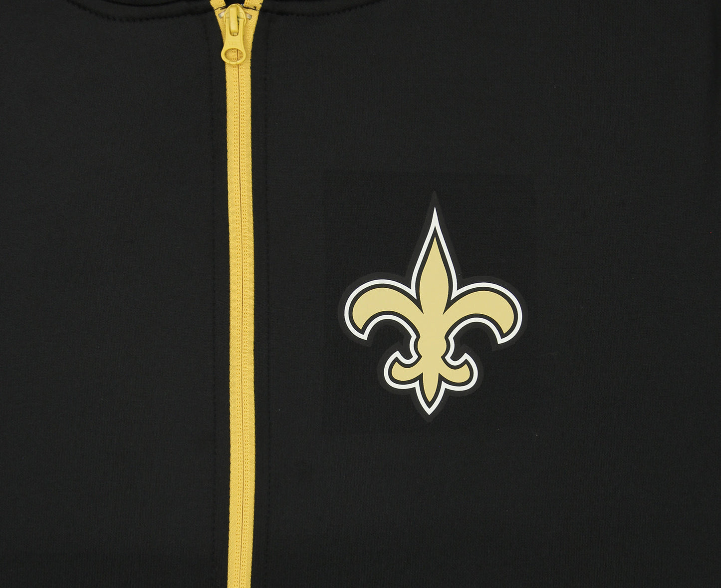 Zubaz Nfl New Orleans Saints Solid Team Color Full Zip Hooded Fleece Poly Sweater With 2-Color Zebra Accent X-Large