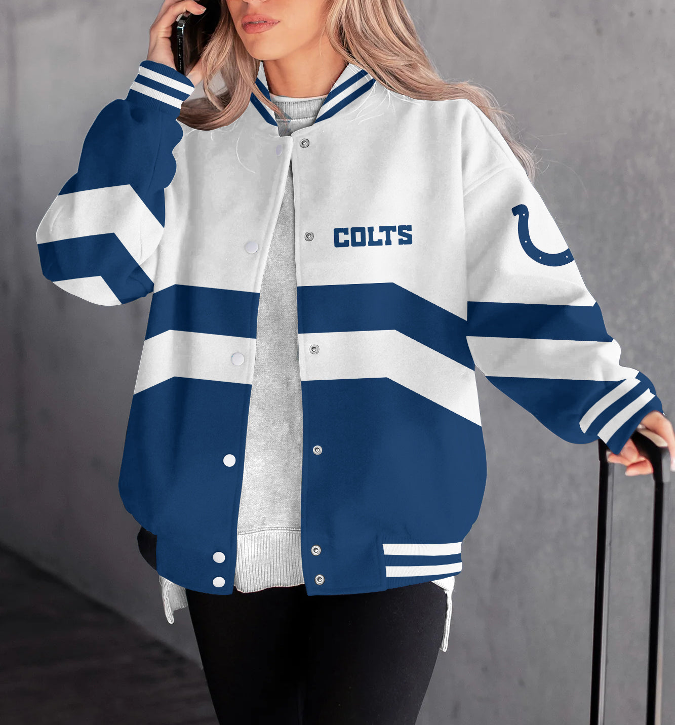 Indianapolis Colts Women's Long Pass Full- Snap Casual Jacket