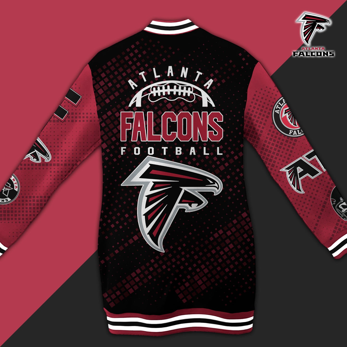 Atlanta Falcons Limited Edition Button Down Long Sleeve Jacket Dress