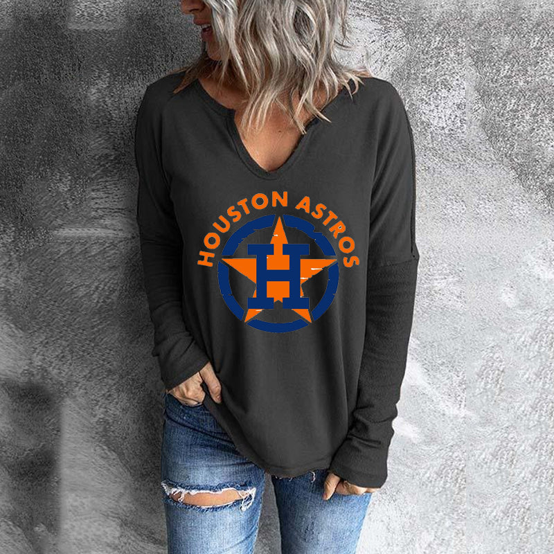 Fashion casual printed long sleeve Pullover