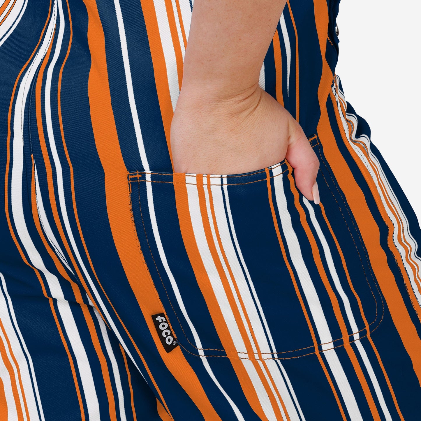 Chicago Bears Womens Hyper Stripe Bib Overalls