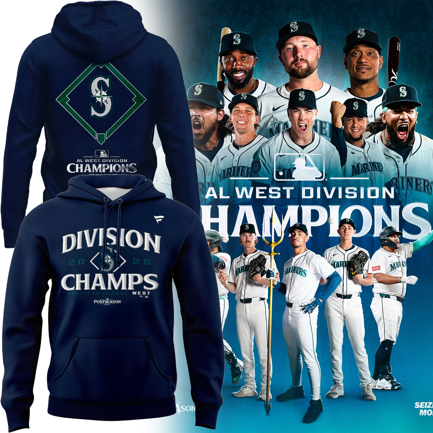 Seattle Mariners 2025 AL West Division Champions Limited Hoodie
