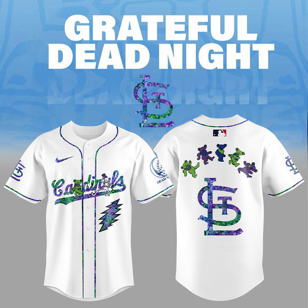 StLouis Cardinals Grateful Dead Night Jersey Flat Cap Set