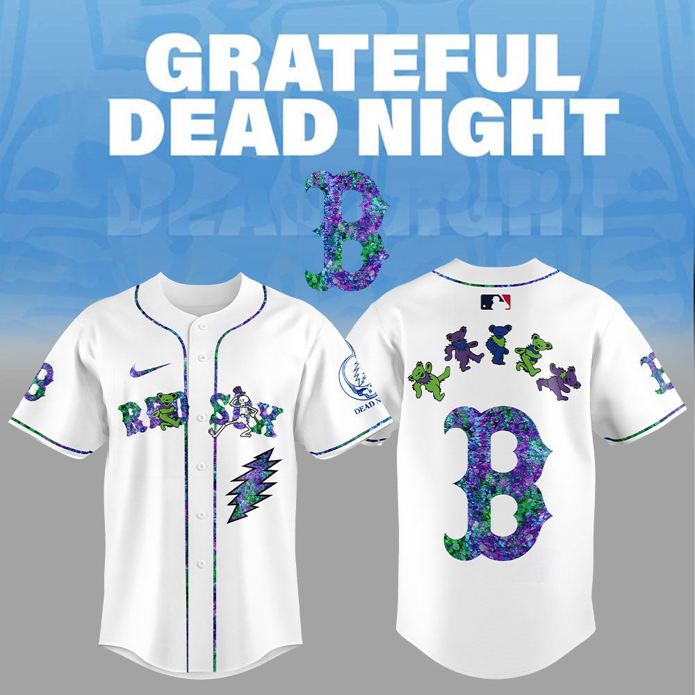 Boston Red Sox Grateful Dead Night Jersey Flat Cap Set