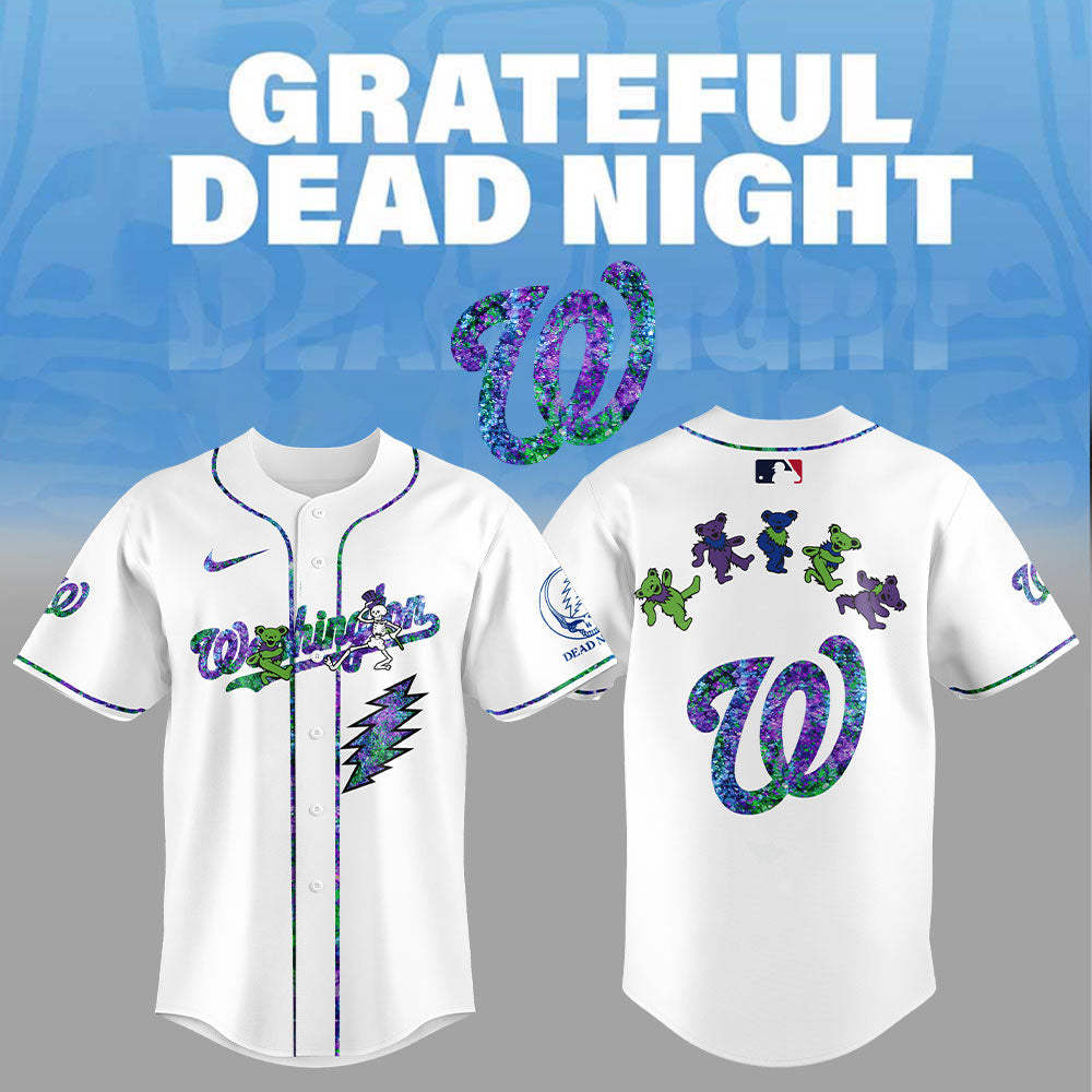 Washington Nationals Grateful Dead Night Jersey Flat Cap Set