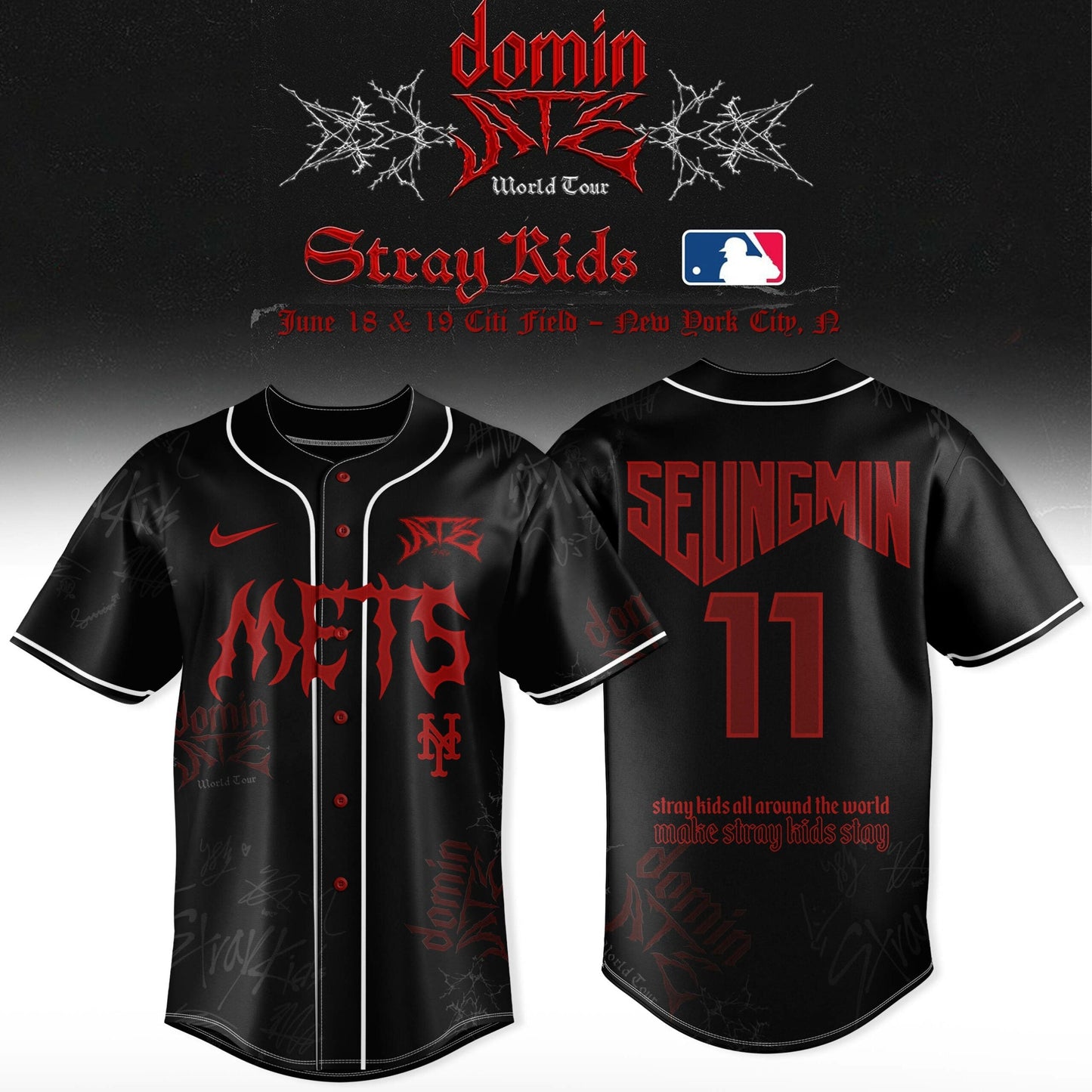 New York Mets x Stray Kids Word tour 2025 Jersey
