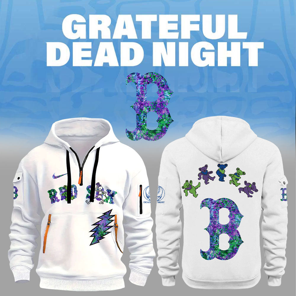 Boston Red Sox Grateful Dead Night Zip Long Sleeve Hoodie