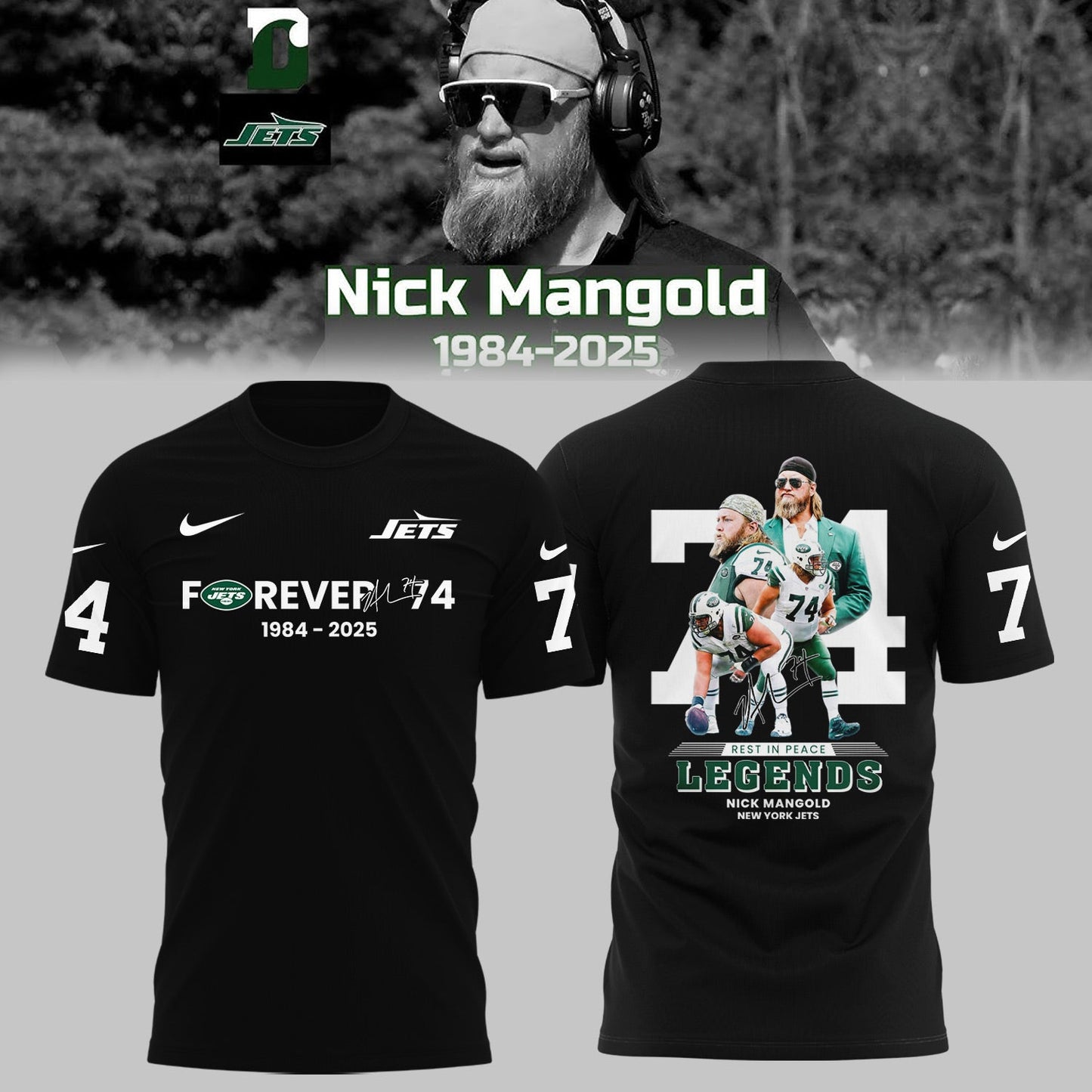 Rest In Peace – Forever 74 Nick Mangold Shirt