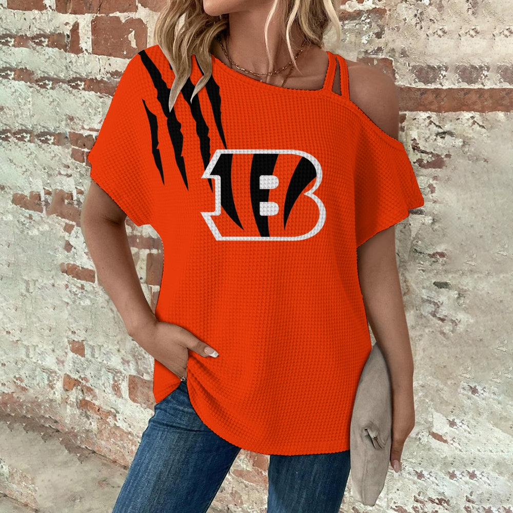 Asymmetrical Neck Short Sleeve T-Shirt