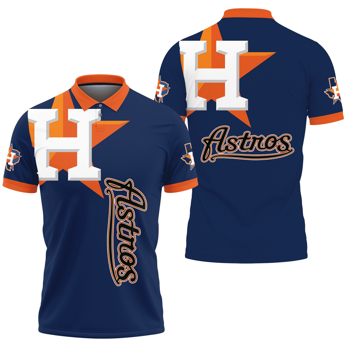 Houston Astros Printed 3D Polo Shirt