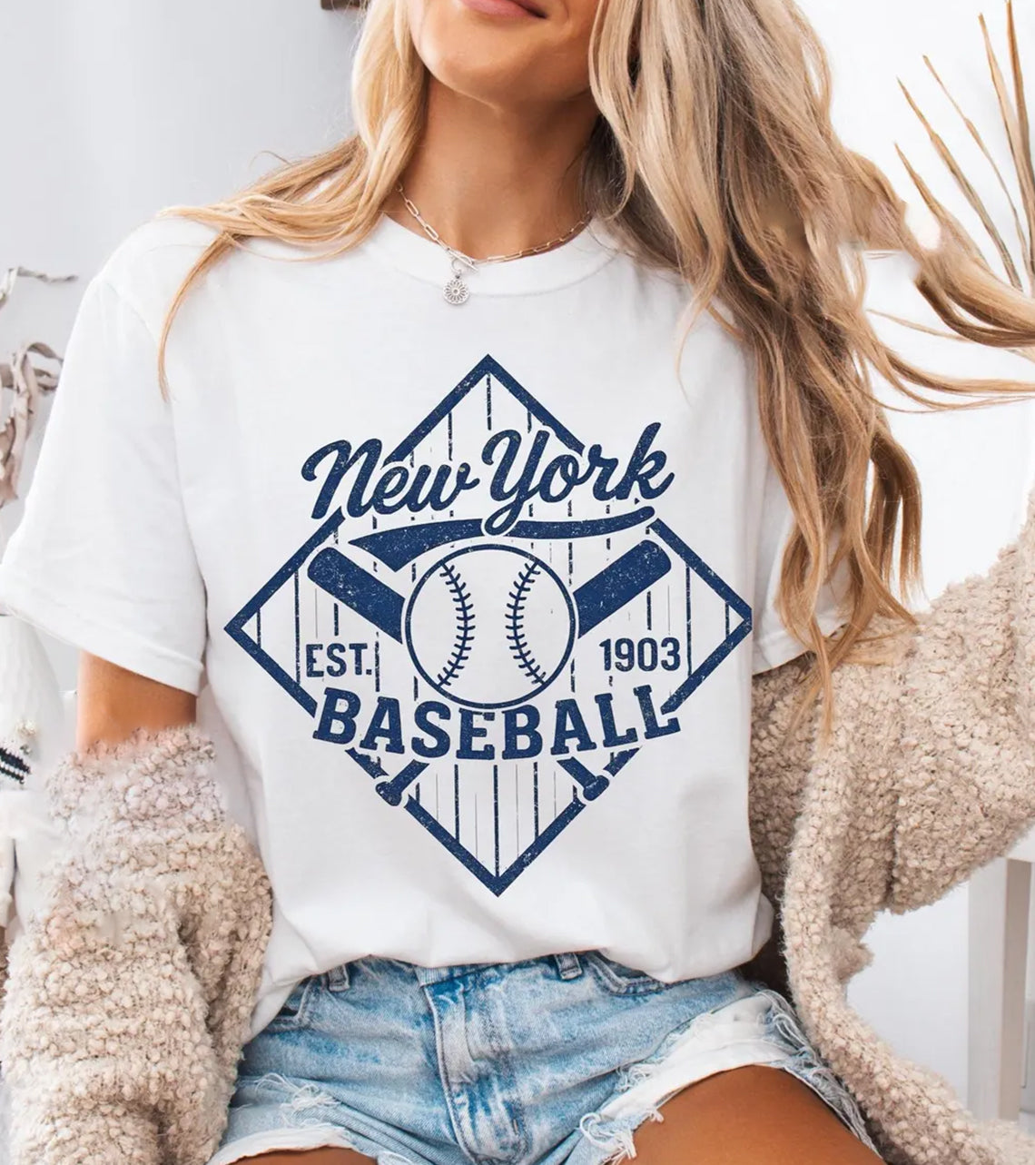 Retro New York Baseball Comfort Colors T-Shirt