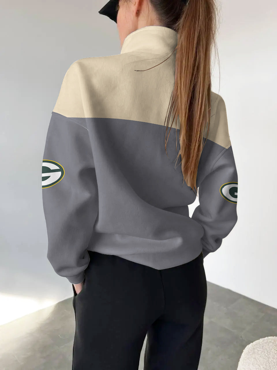 Green Bay Packers 2025 New Design Casual Snap Mockneck Pullover
