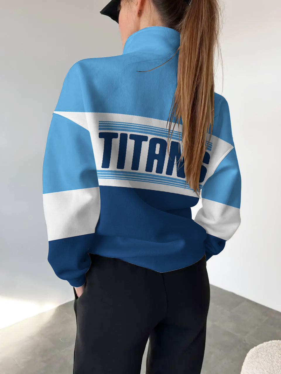 Tennessee Titans 2025 New Design Casual Snap Mockneck Pullover