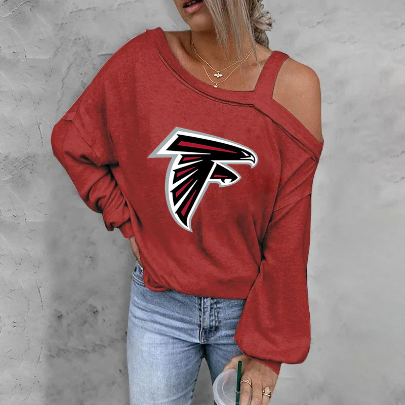 ASYMMETRICAL NECK SHIFT CASUAL LONG SLEEVE TOP