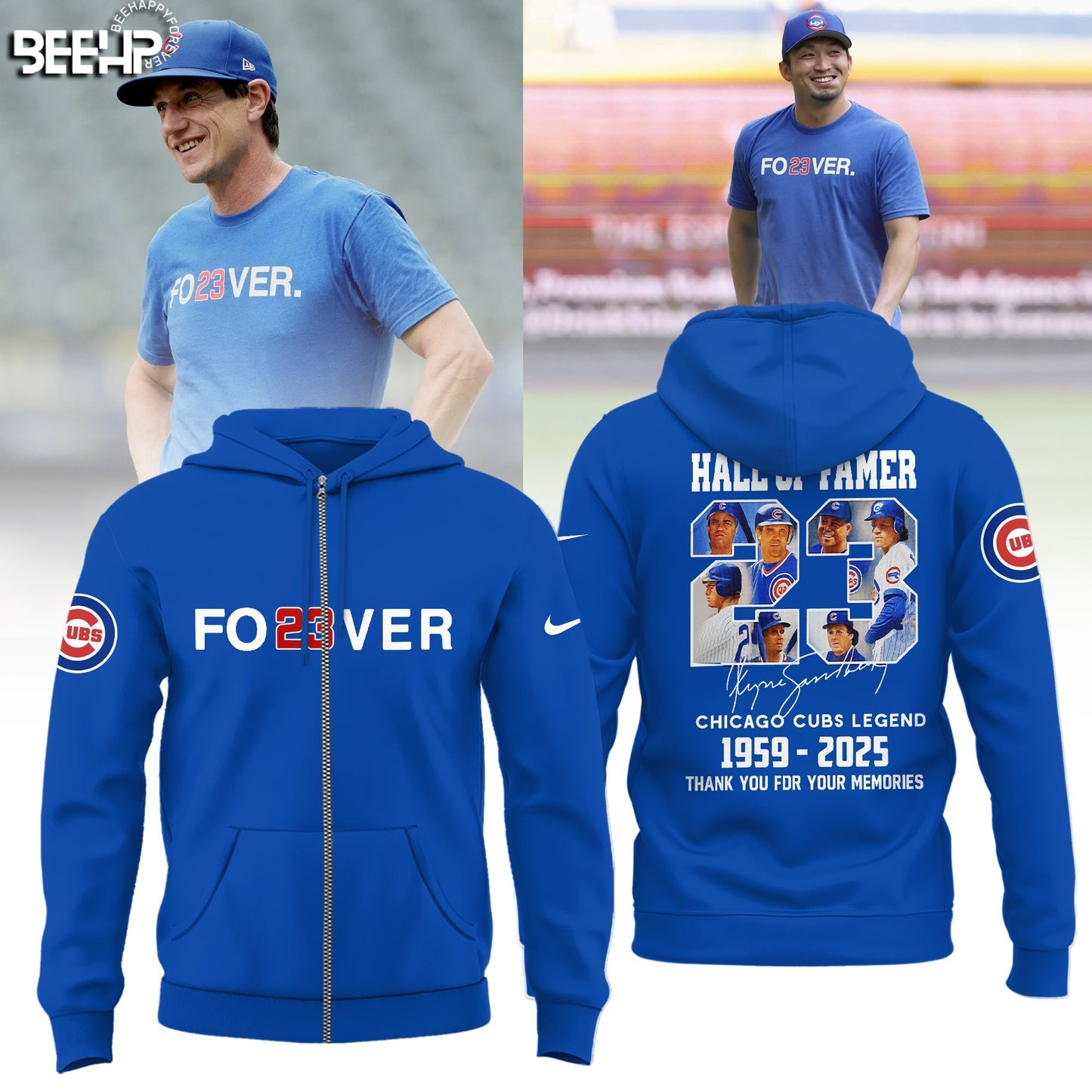 R.I.P Ryne Sandberg Forever 23 Zip Hoodie