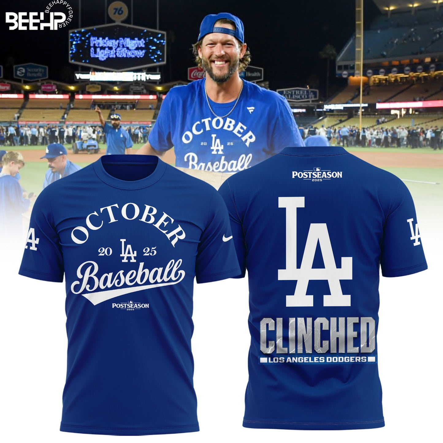 Special New October Clinched Clayton Kershaw T-Shirt