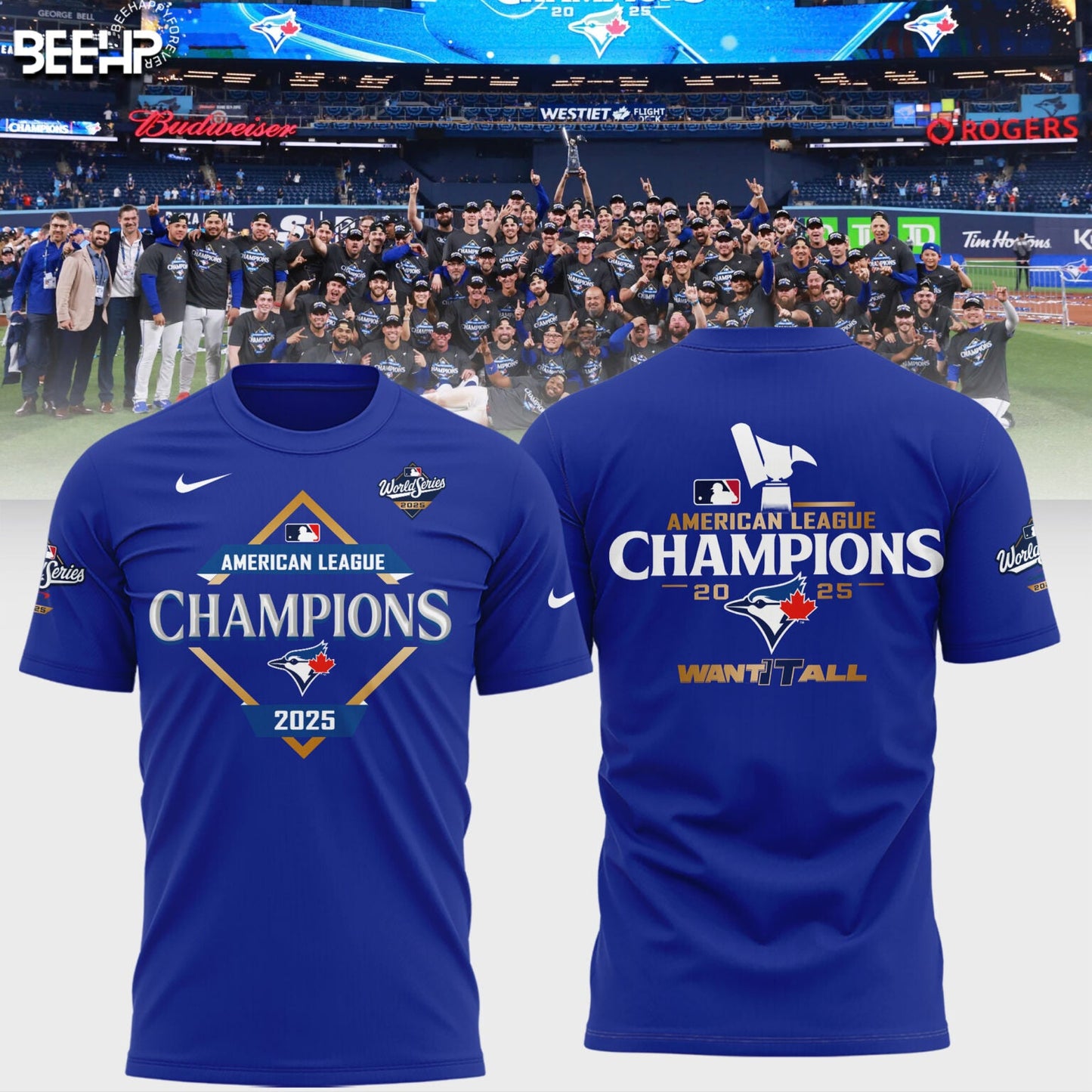 Toronto Blue Jays 2025 American League Champions Combo T-Shirt