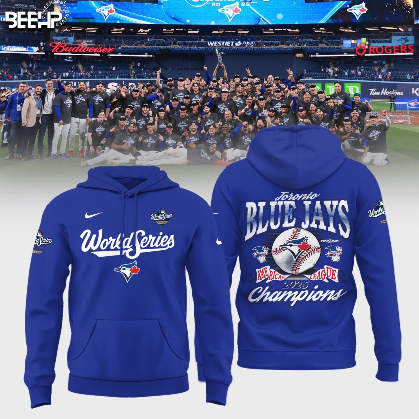 Toronto Blue Jays 2025 American League Champions Combo Hoodie