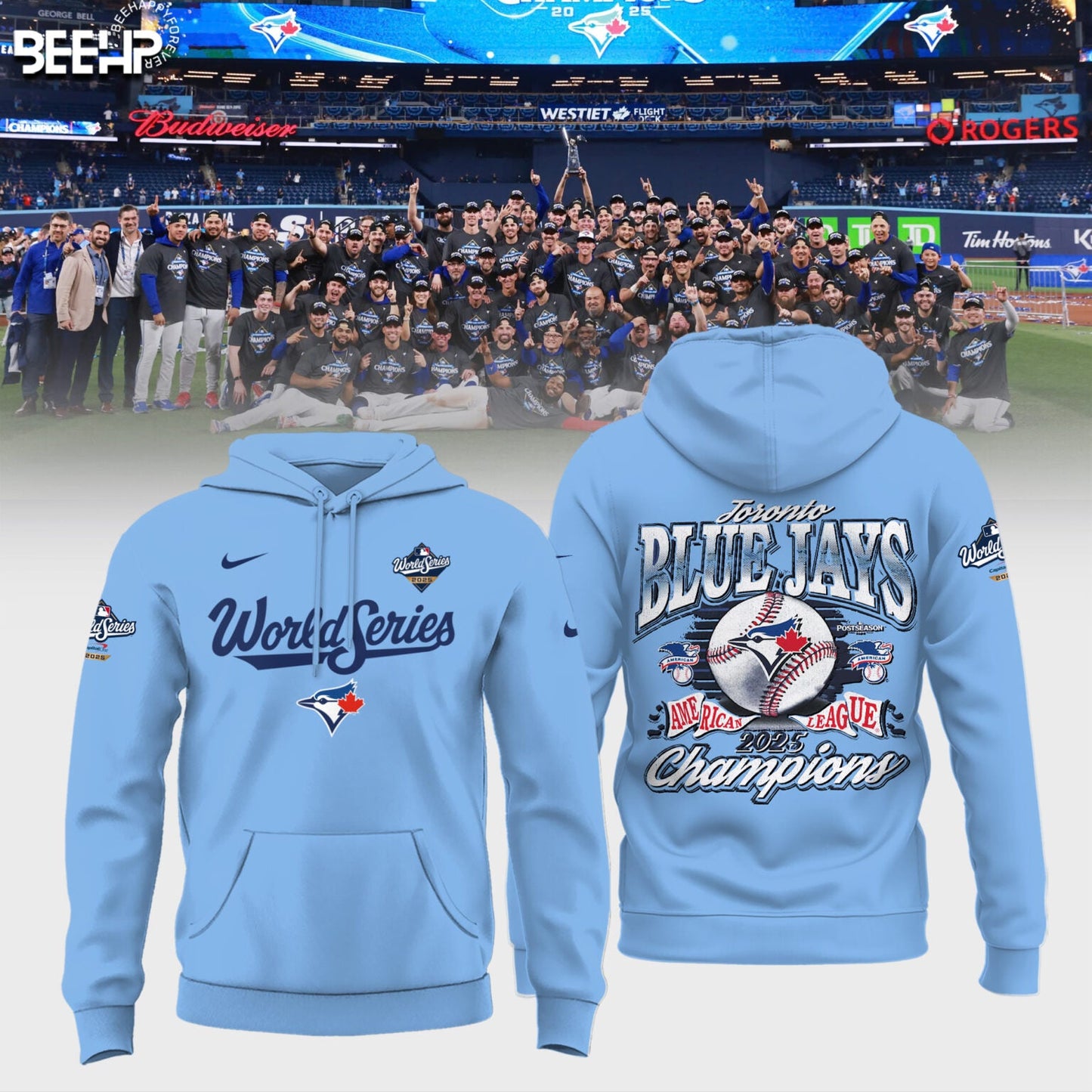 Toronto Blue Jays 2025 American League Champions Combo Hoodie