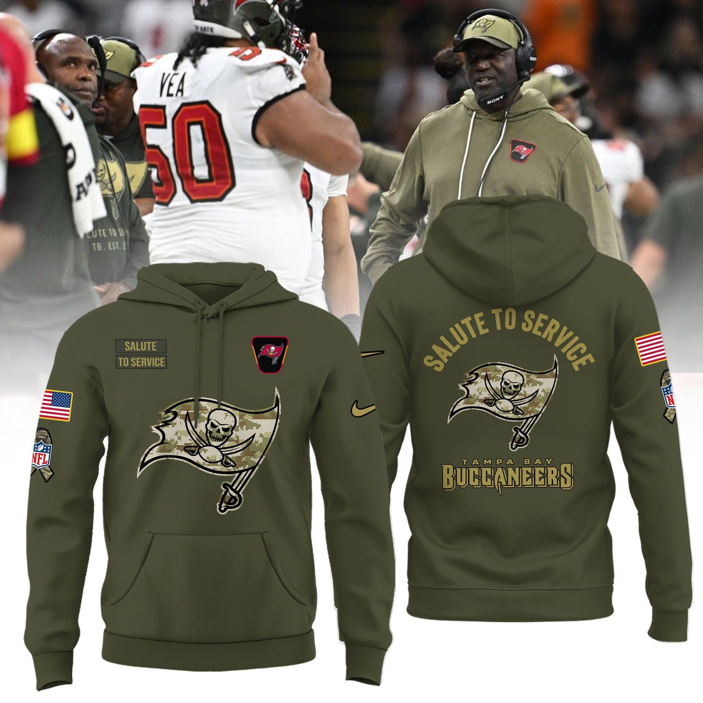 Tampa Bay Buccaneers Salute to Service 2025 Combo Hoodie