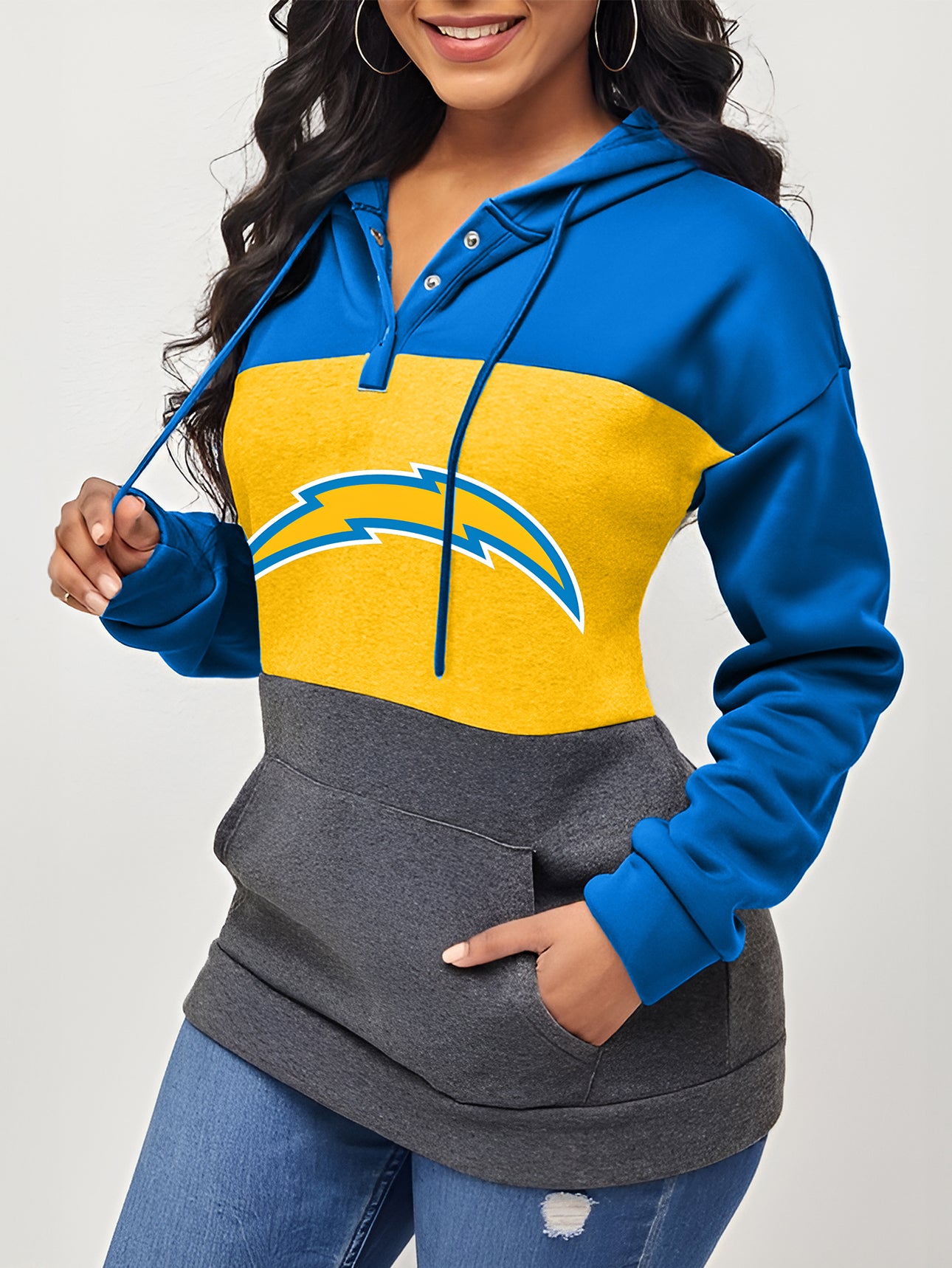 Women's Colorblock Drawstring Hoodie