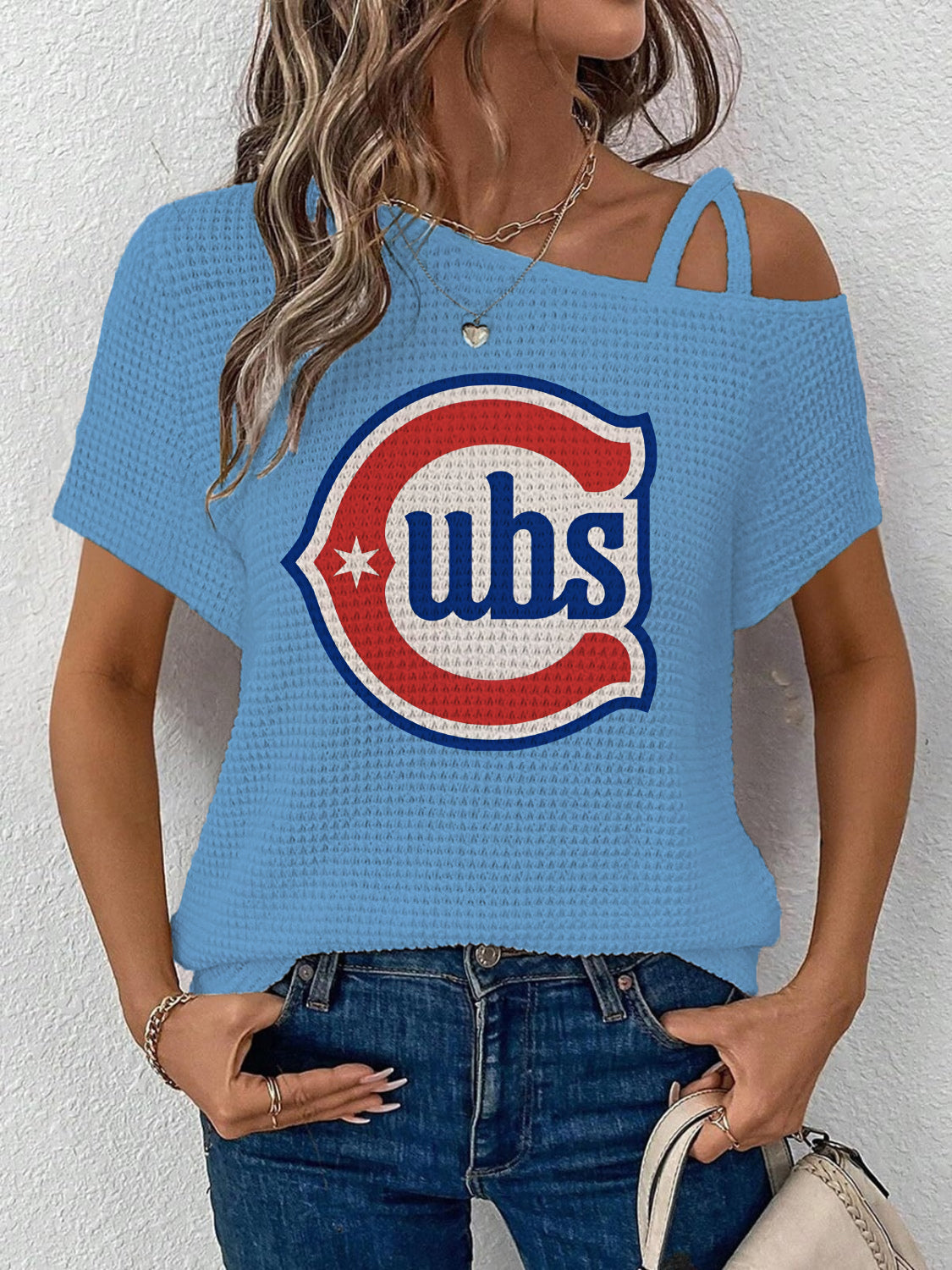 Asymmetrical Neck Short Sleeve T-Shirt