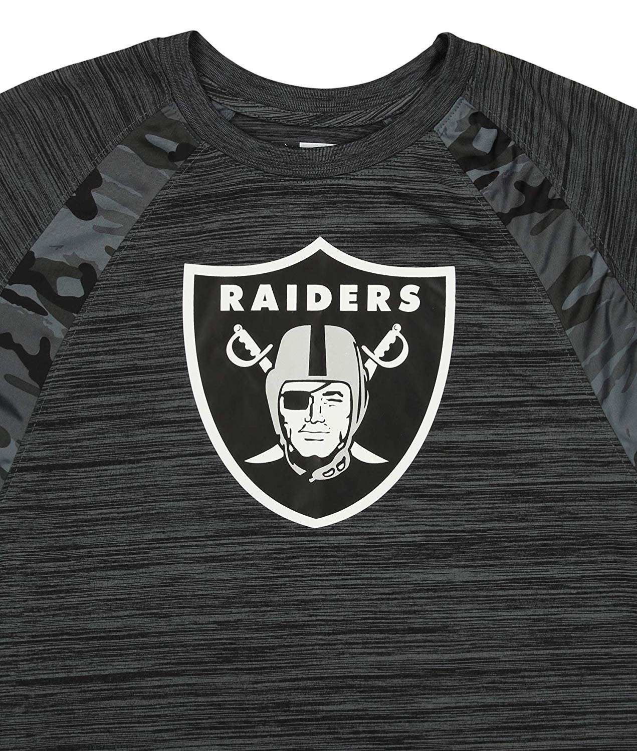 Zubaz NFL Men's Oakland Raiders Tonal Camo Raglan T-Shirt
