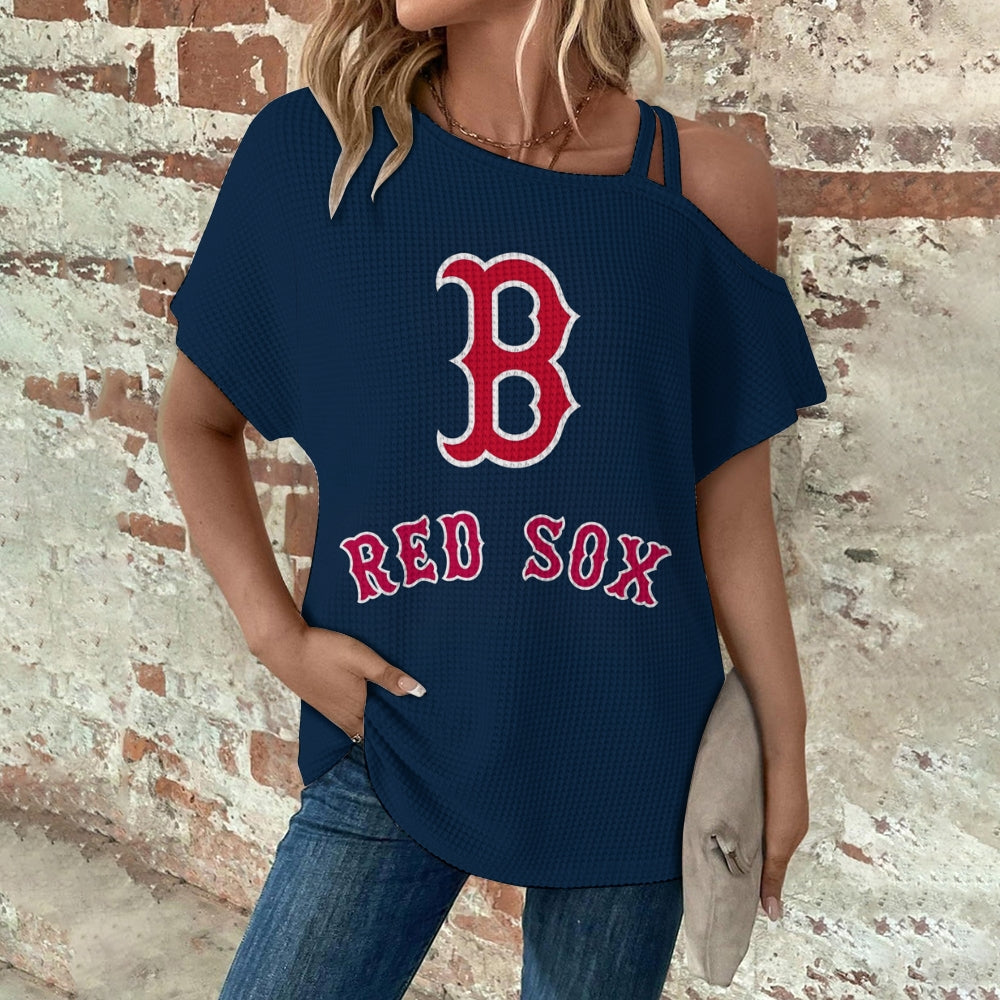 Asymmetrical Neck Short Sleeve T-Shirt