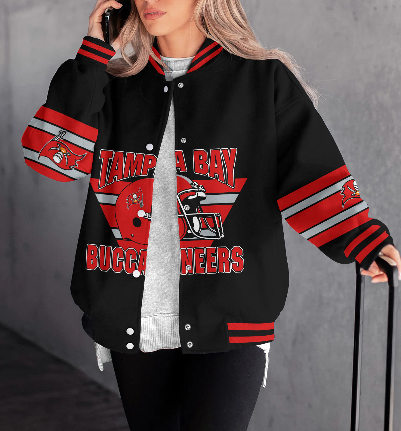 Tampa Bay Buccaneers Women's Long Pass Full- Snap Casual Jacket