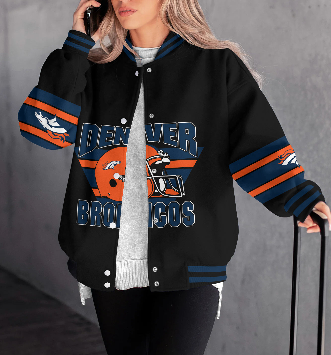 Denver Broncos Women's Long Pass Full- Snap Casual Jacket