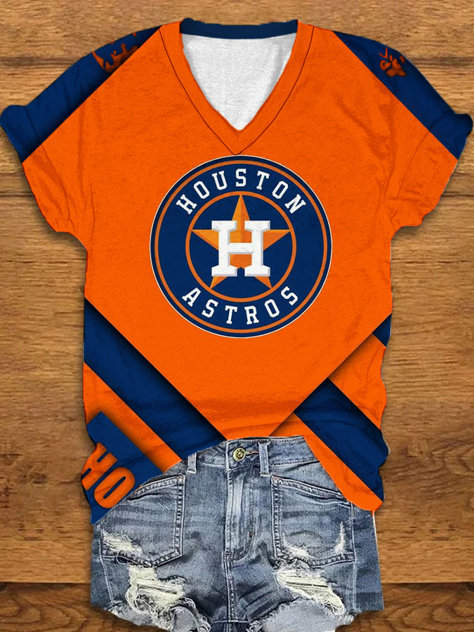 Print V-Neck T-Shirt