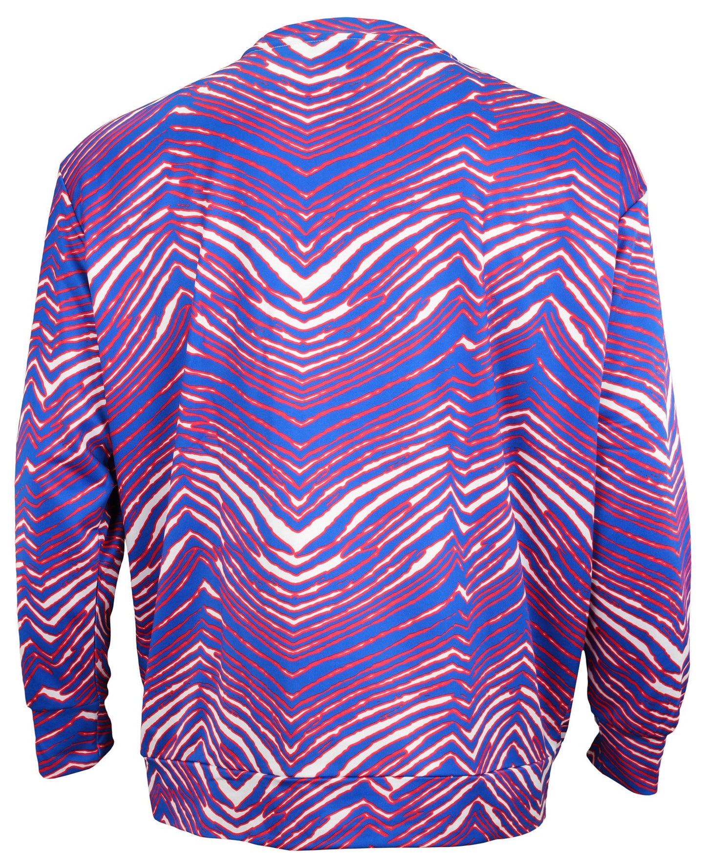 Zubaz NFL Men's Team Logo Zebra Crew Neck Sweatshirt Buffalo Bills