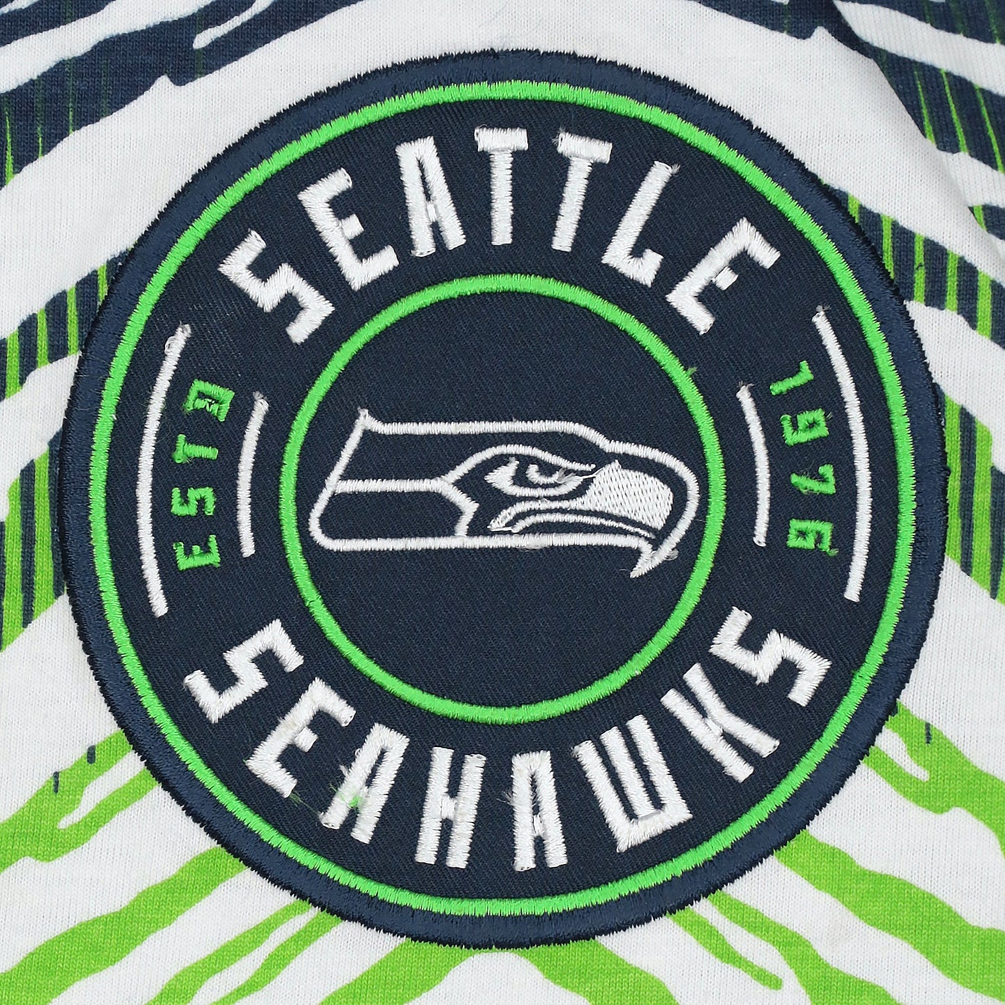 Zubaz NFL Adult Unisex Z88 Embroidered Zebra Ombre TMC Shorts, Seattle Seahawks