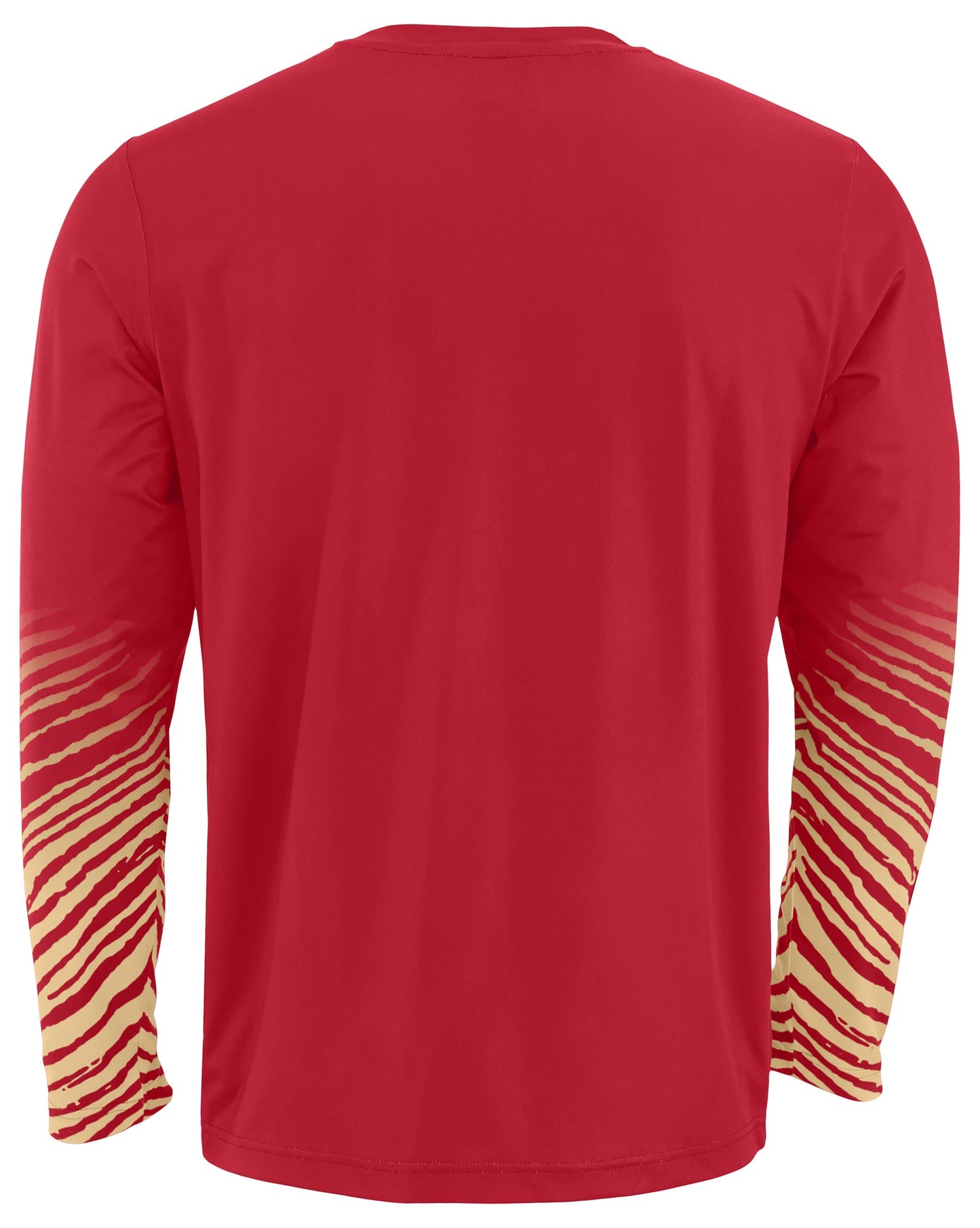 Zubaz NFL Men's Team Color Zebra Fade Sleeves Long Sleeve T-Shirt, San Francisco 49ers