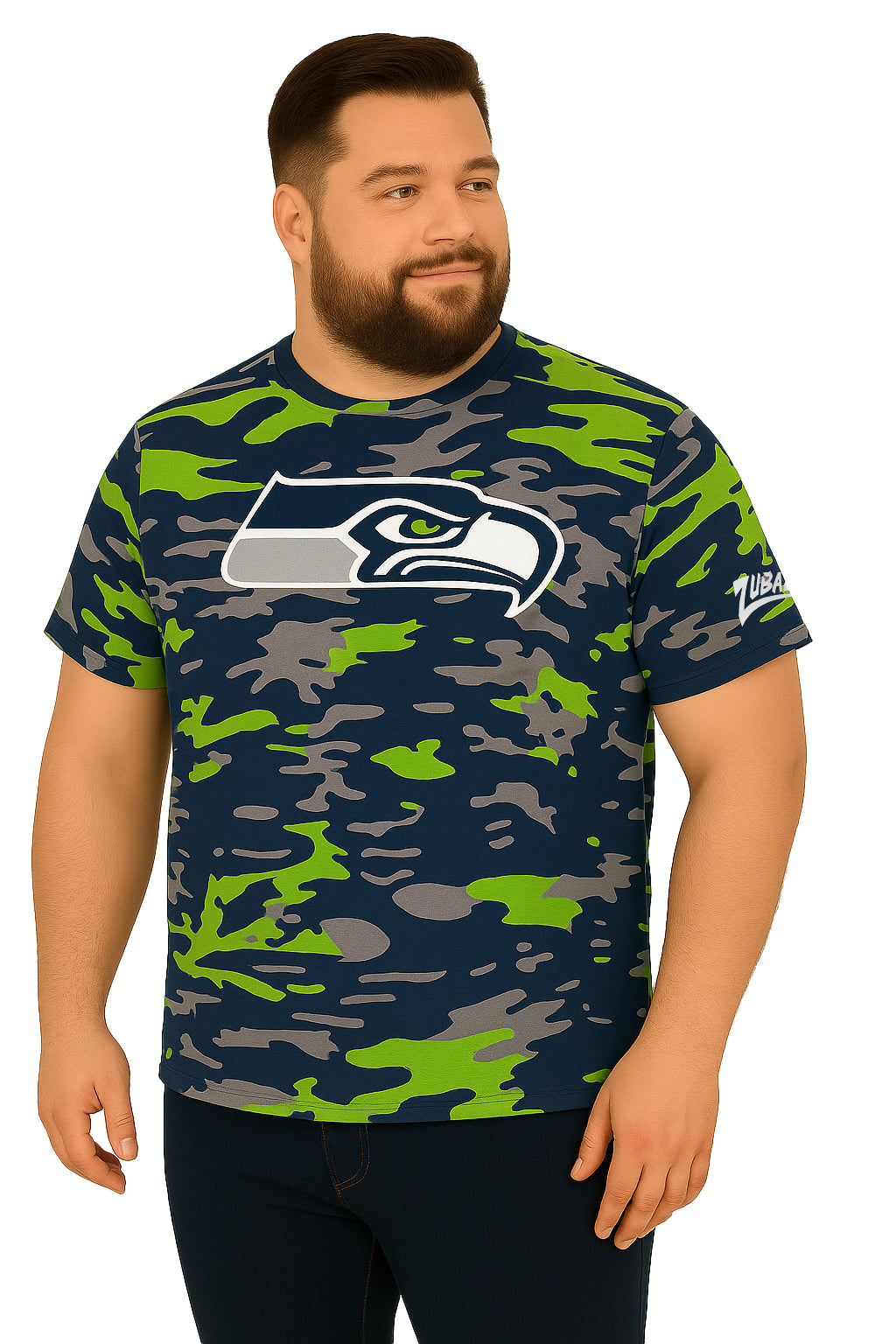 Zubaz NFL Men's Camo Alternate Color Short Sleeve T-Shirt, Seattle Seahawks