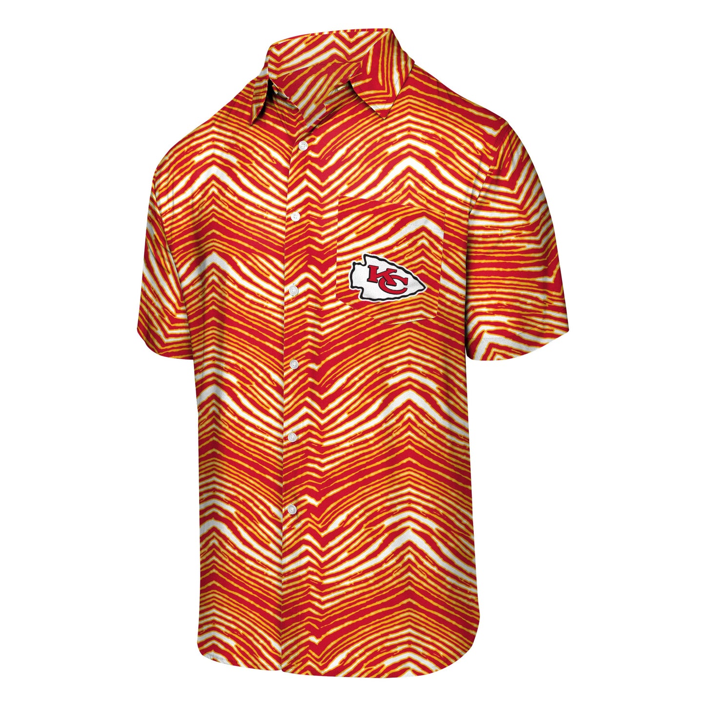 Zubaz NFL Men's Kansas City Chiefs Exclusive Button Up Shirt