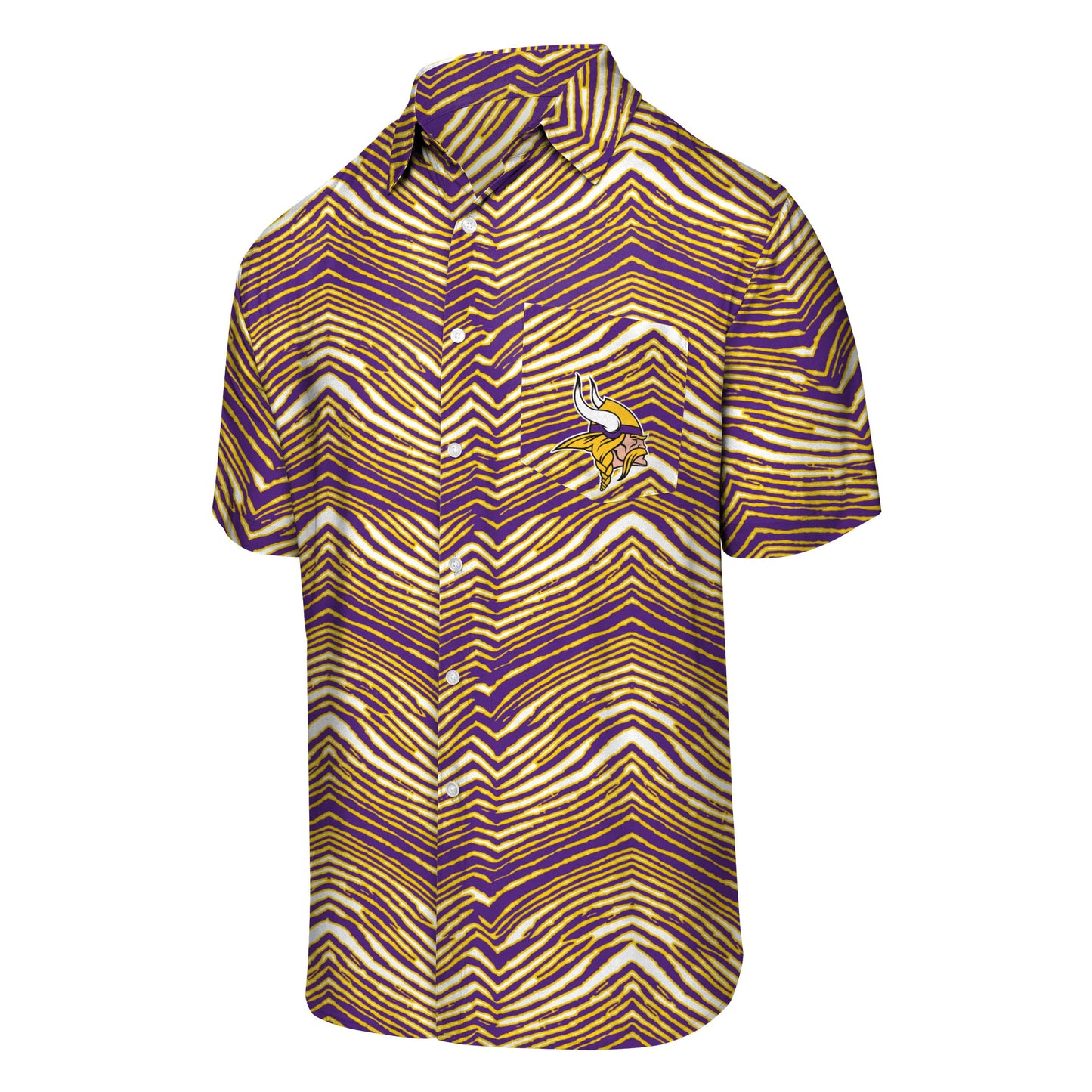 Zubaz NFL Men's Minnesota Vikings Exclusive Button Up Shirt