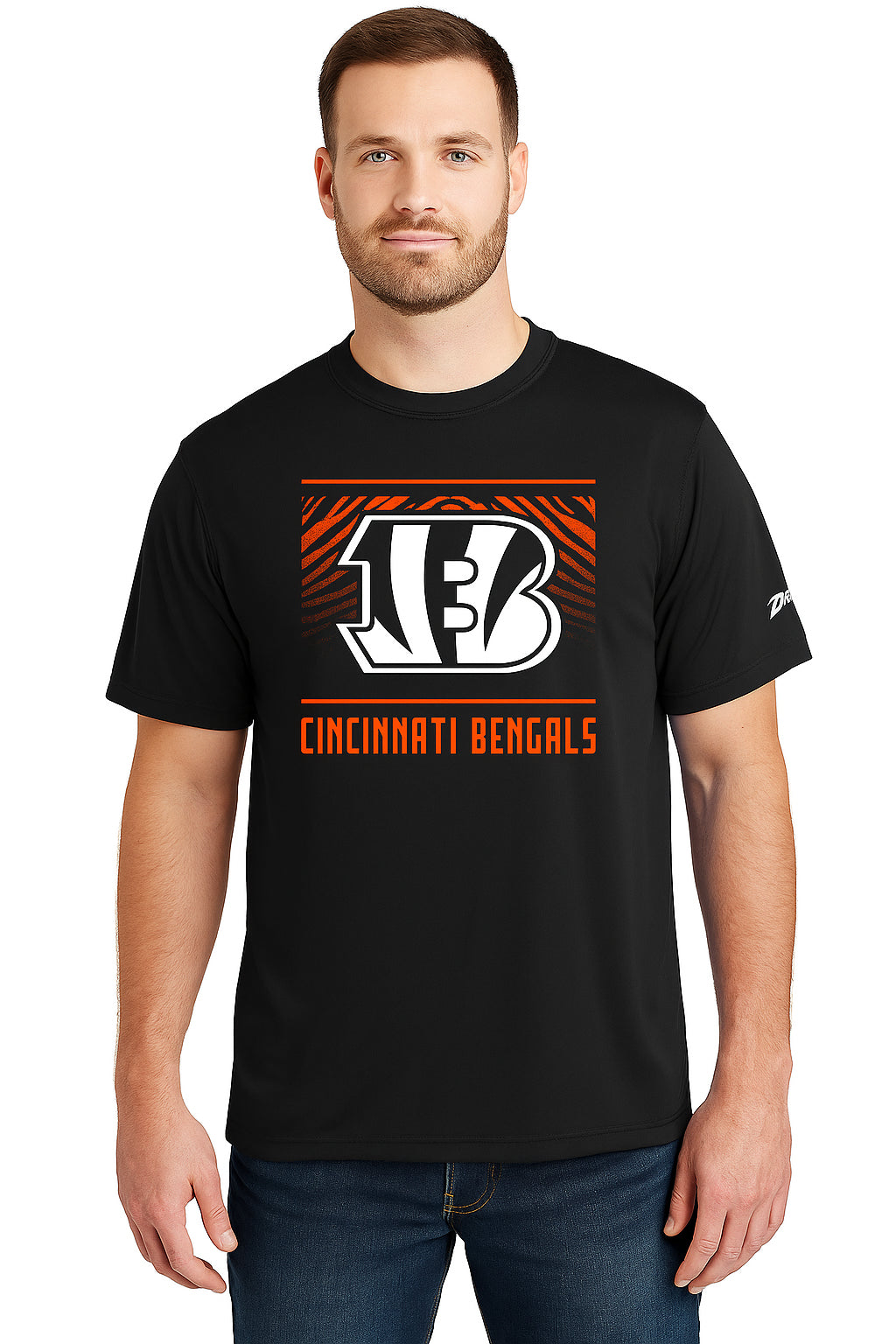 Zubaz NFL Men's Tunnel Primary Short Sleeve T-Shirt, Cincinnati Bengals