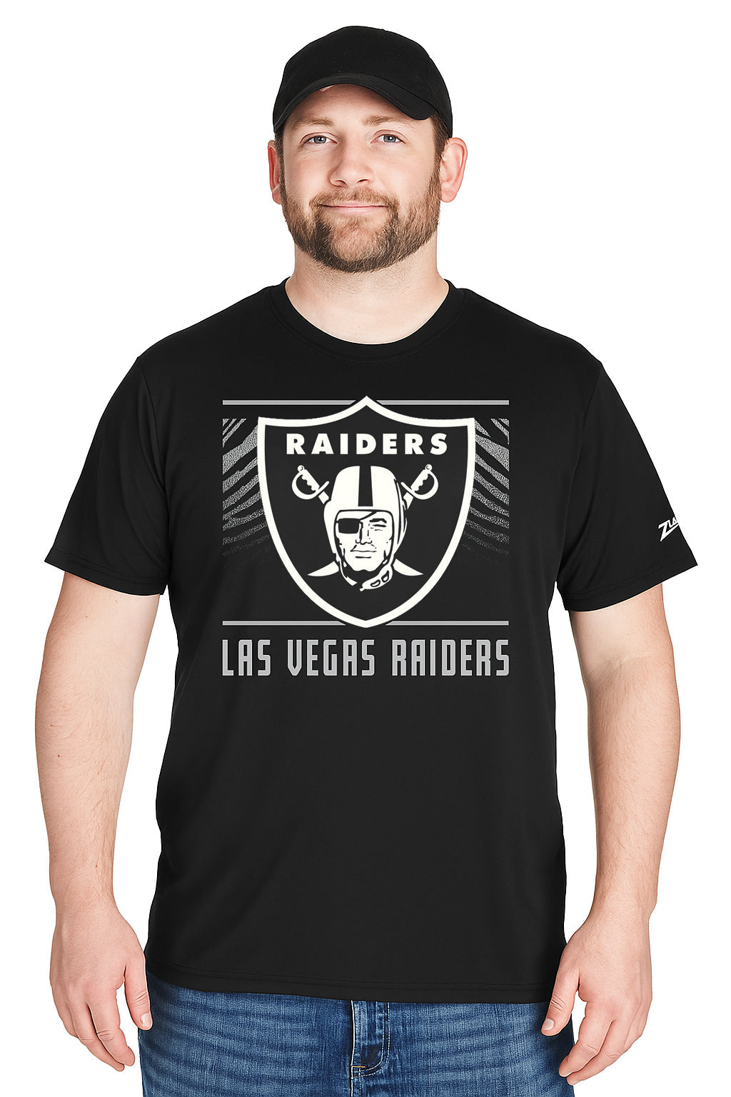 Zubaz NFL Men's Tunnel Primary Short Sleeve T-Shirt, Las Vegas Raiders