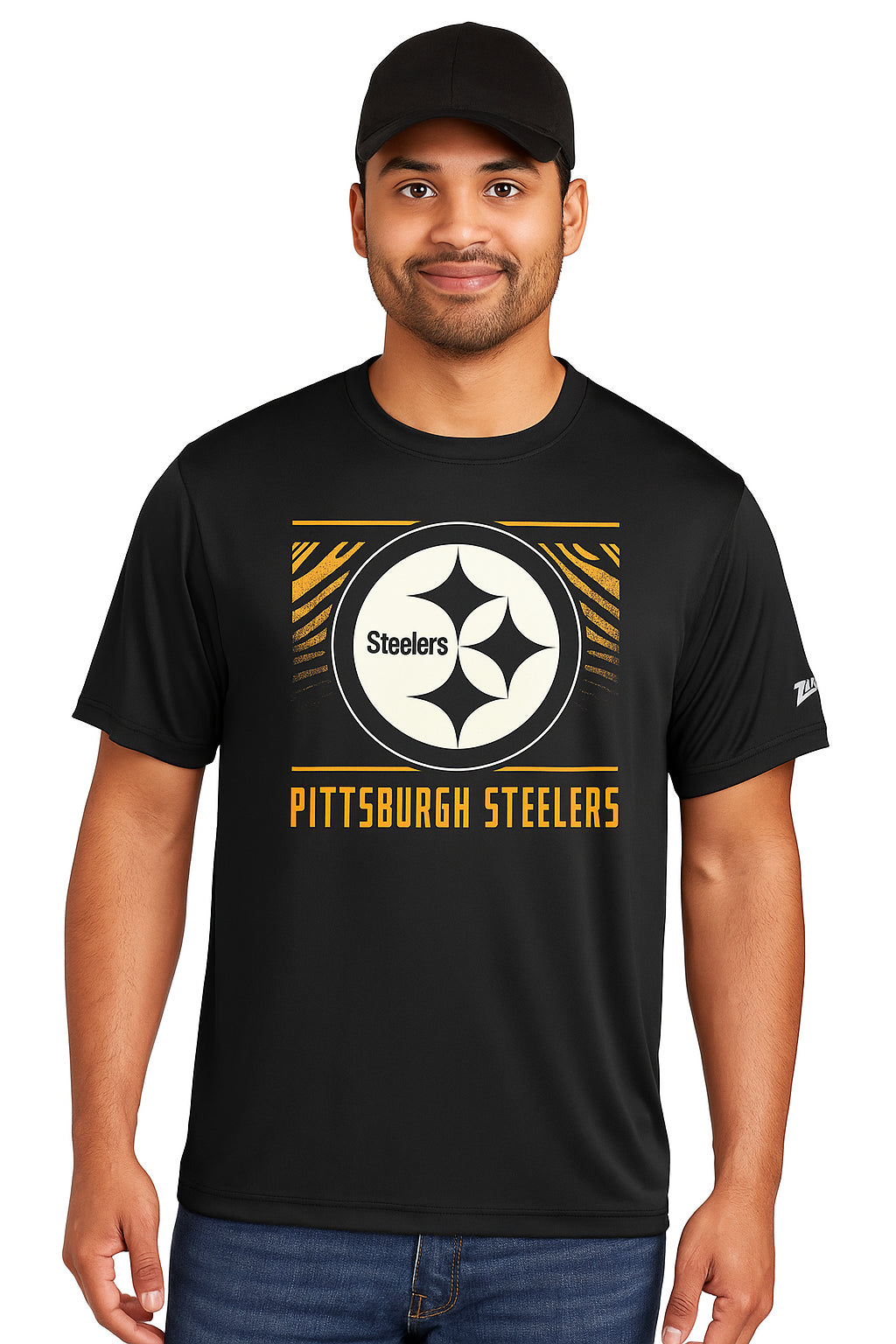 Zubaz NFL Men's Tunnel Primary Short Sleeve T-Shirt, Pittsburgh Steelers