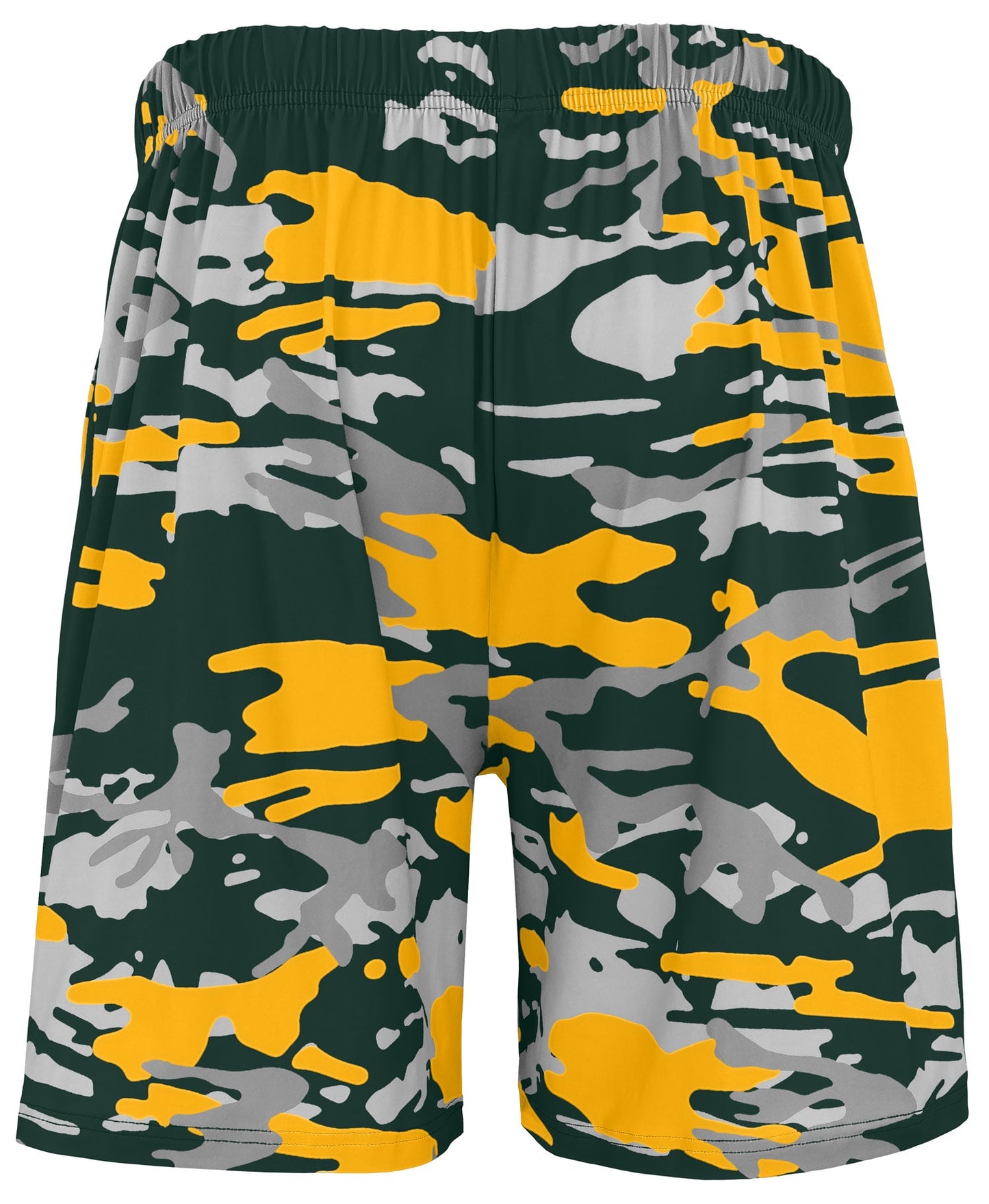 Zubaz NFL Men's 7in Alternate Camo Established Block Text Shorts, Green Bay Packers