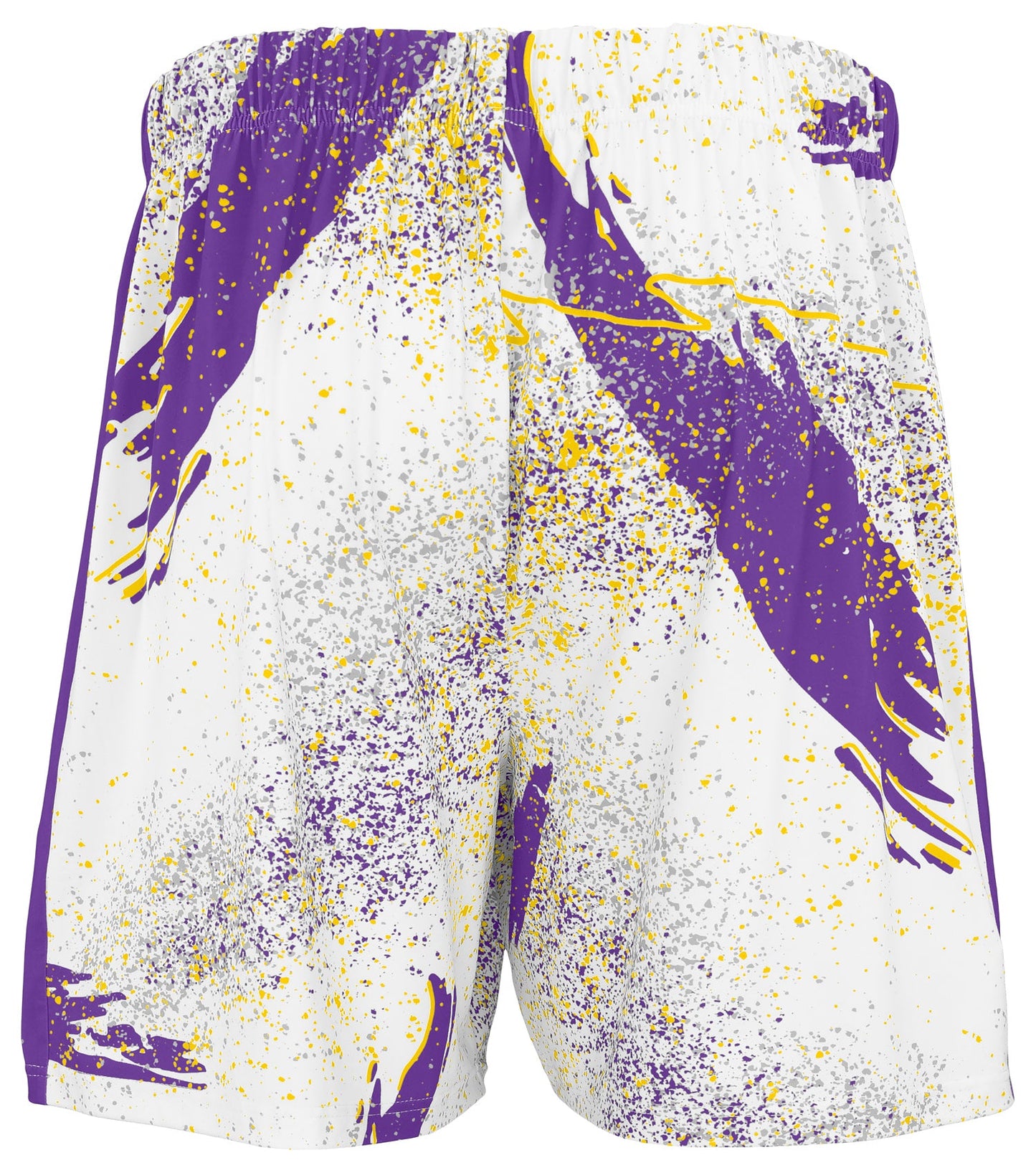Zubaz NFL Men's 7in Confetti Overtime Block Text Shorts, Minnesota Vikings