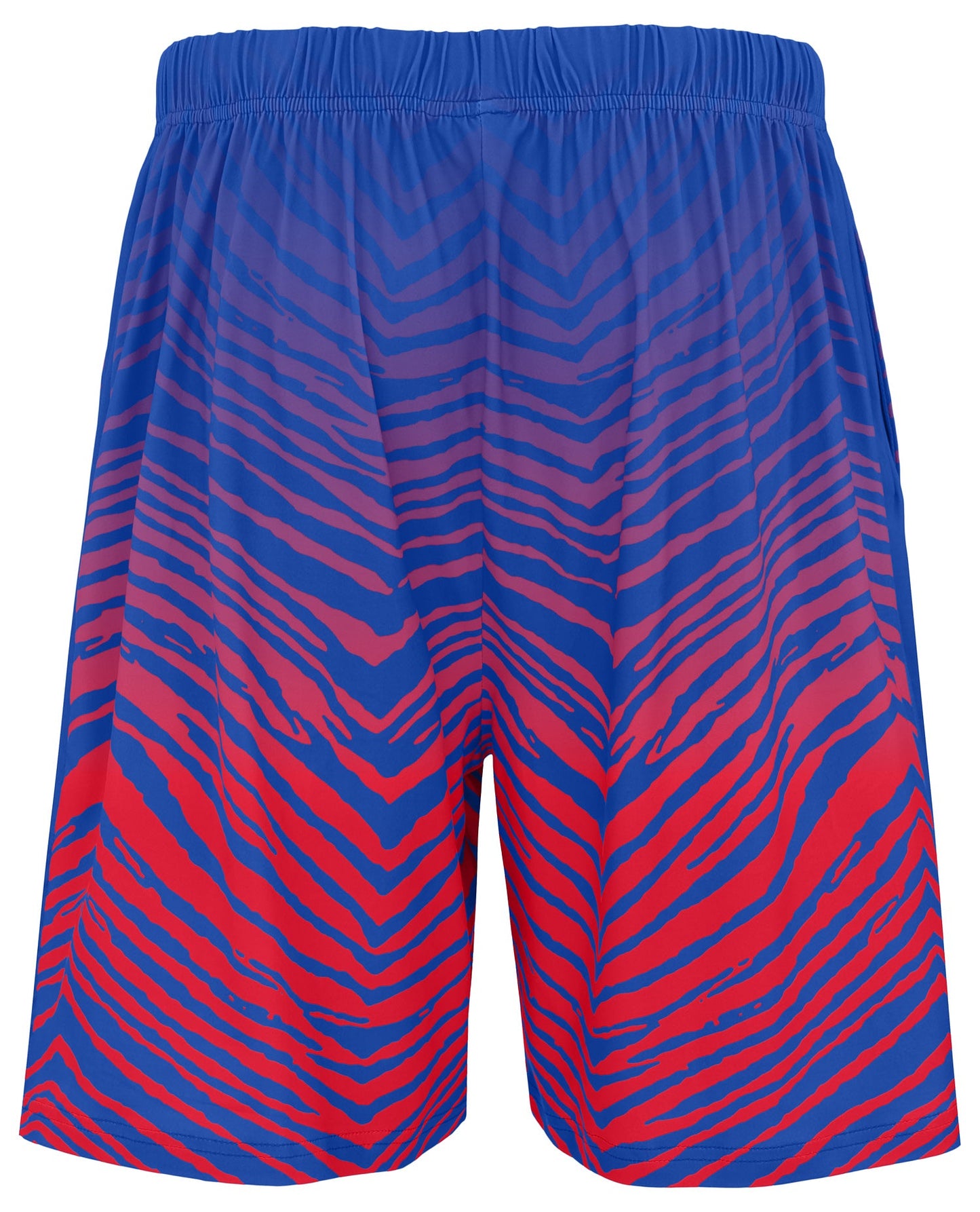 Zubaz NFL Men's 7in Fade Primary Stacked Text Shorts, Buffalo Bills