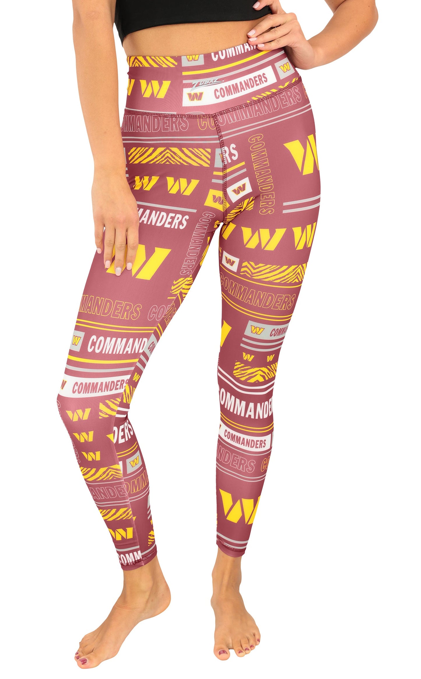 Zubaz NFL Women's Column Leggings, Washington Commanders