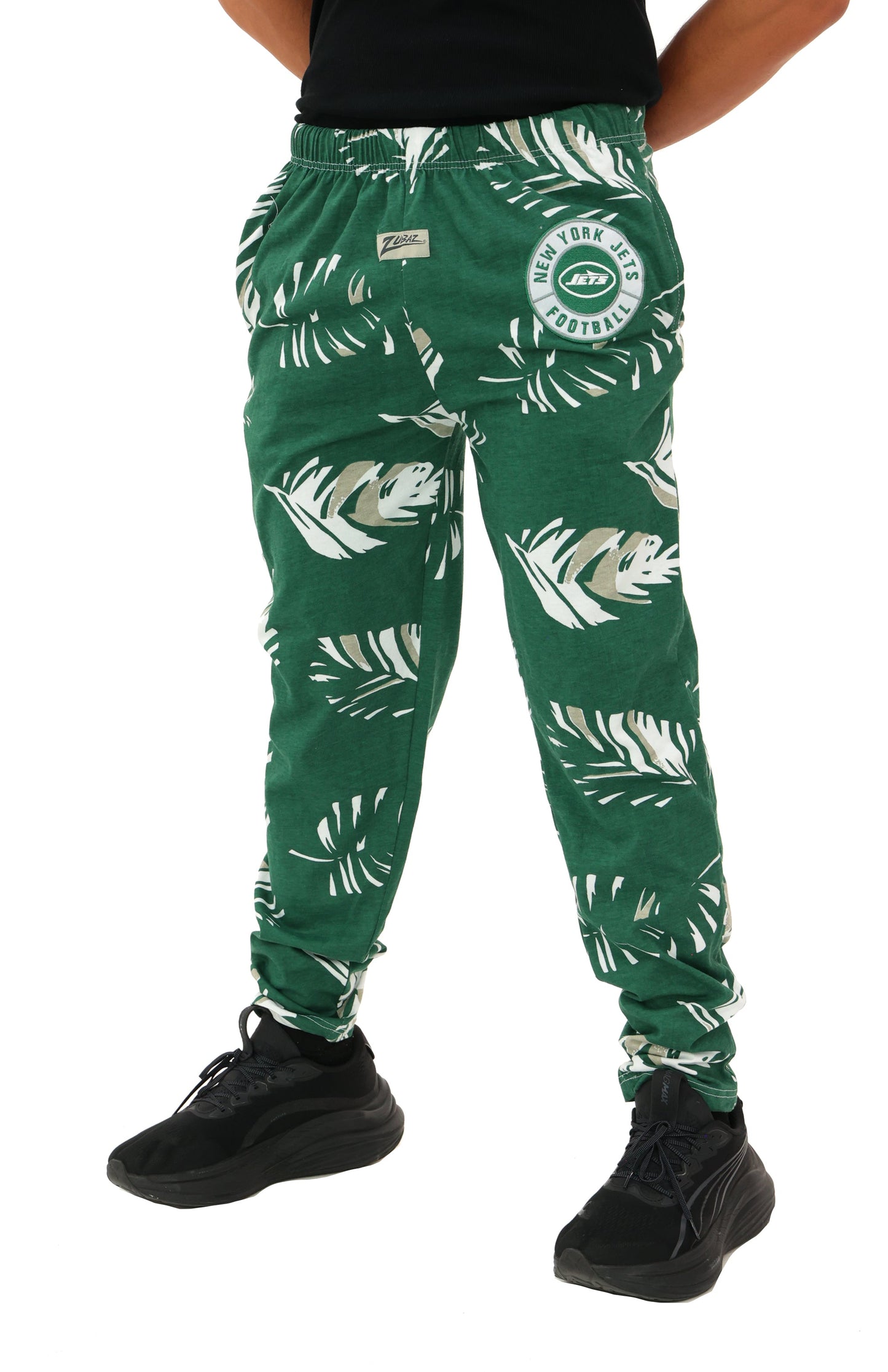 Zubaz NFL Adult Unisex Z88 Embroidered Leaf 3 Color Pants, New York Jets