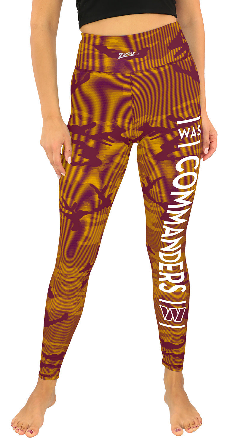 Zubaz NFL Women's Goal Line Camo Line Leggings, Washington Commanders
