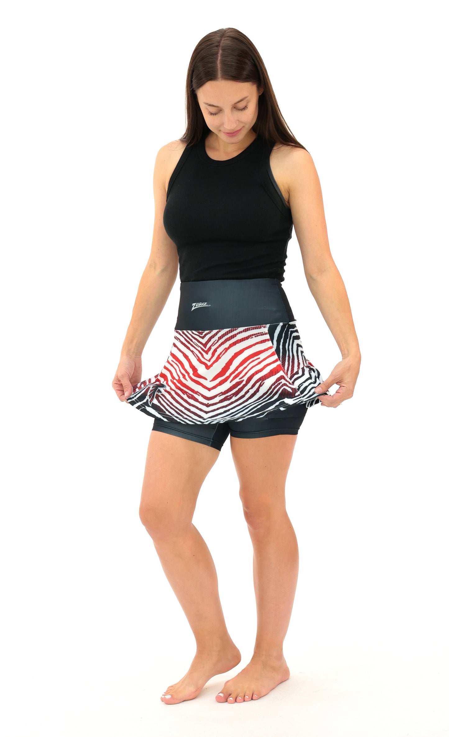 Zubaz NFL Women's Zebra Ombre Skort Team Primary Logo, Atlanta Falcons